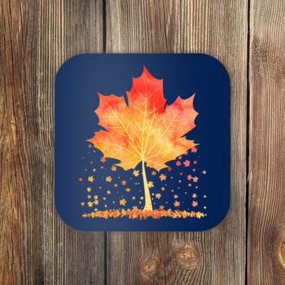 Cute Autumn Maple Leaf Tree Coaster