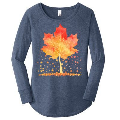 Cute Autumn Maple Leaf Tree Women's Perfect Tri Tunic Long Sleeve Shirt