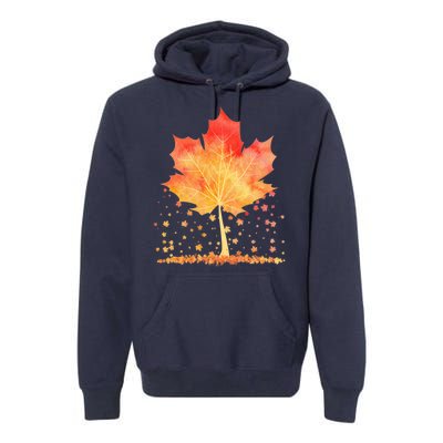 Cute Autumn Maple Leaf Tree Premium Hoodie