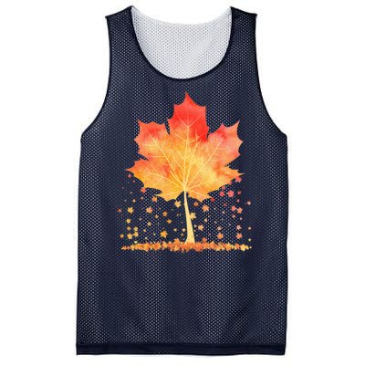 Cute Autumn Maple Leaf Tree Mesh Reversible Basketball Jersey Tank