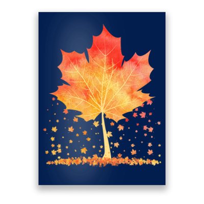 Cute Autumn Maple Leaf Tree Poster