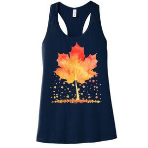 Cute Autumn Maple Leaf Tree Women's Racerback Tank