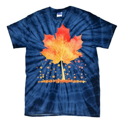 Cute Autumn Maple Leaf Tree Tie-Dye T-Shirt