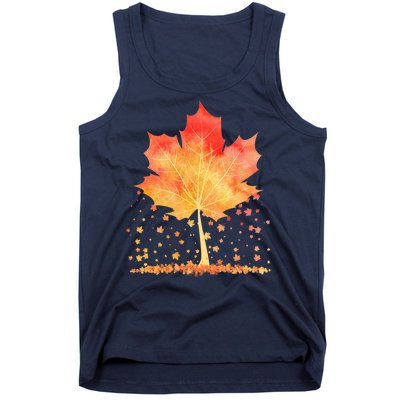 Cute Autumn Maple Leaf Tree Tank Top