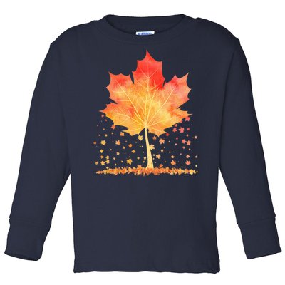 Cute Autumn Maple Leaf Tree Toddler Long Sleeve Shirt