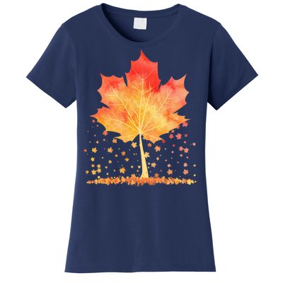 Cute Autumn Maple Leaf Tree Women's T-Shirt