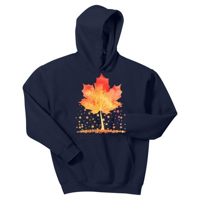 Cute Autumn Maple Leaf Tree Kids Hoodie