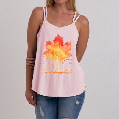 Cute Autumn Maple Leaf Tree Women's Strappy Tank