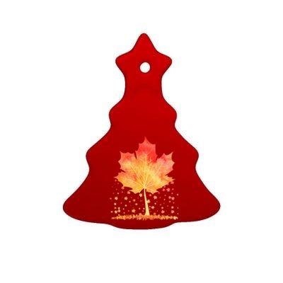 Cute Autumn Maple Leaf Tree Ceramic Tree Ornament