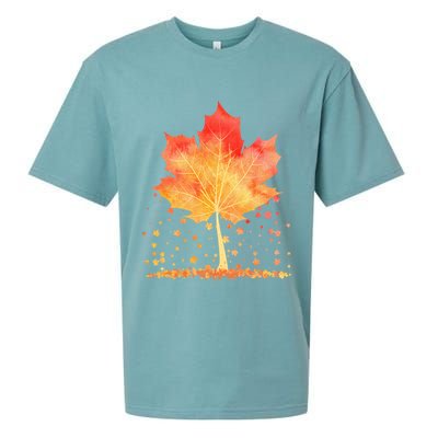 Cute Autumn Maple Leaf Tree Sueded Cloud Jersey T-Shirt