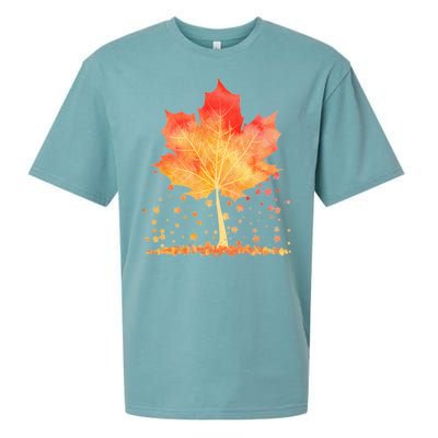 Cute Autumn Maple Leaf Tree Sueded Cloud Jersey T-Shirt