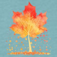 Cute Autumn Maple Leaf Tree Sueded Cloud Jersey T-Shirt