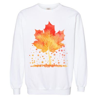 Cute Autumn Maple Leaf Tree Garment-Dyed Sweatshirt
