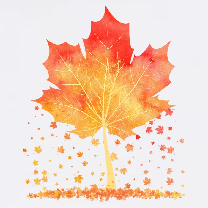 Cute Autumn Maple Leaf Tree Garment-Dyed Sweatshirt