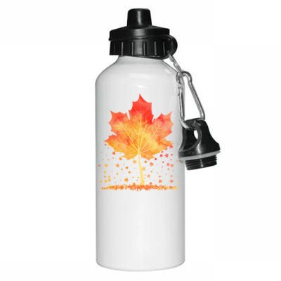 Cute Autumn Maple Leaf Tree Aluminum Water Bottle