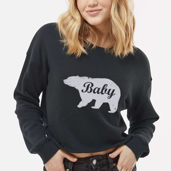 Cute Baby Bear Cropped Pullover Crew