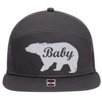 Cute Baby Bear 7 Panel Mesh Trucker Snapback Hat