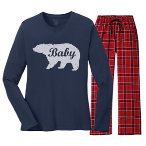 Cute Baby Bear Women's Long Sleeve Flannel Pajama Set 