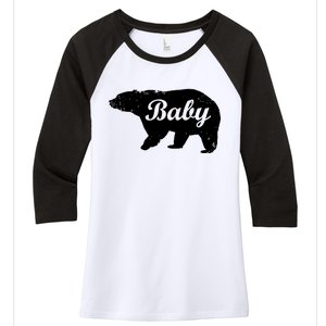 Cute Baby Bear Women's Tri-Blend 3/4-Sleeve Raglan Shirt