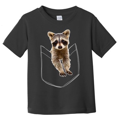 Cute Baby Raccoon In A Pocket Toddler T-Shirt