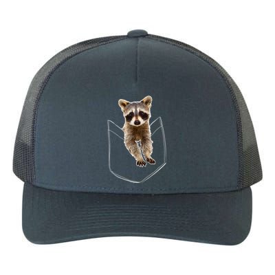 Cute Baby Raccoon In A Pocket Yupoong Adult 5-Panel Trucker Hat