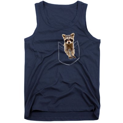 Cute Baby Raccoon In A Pocket Tank Top