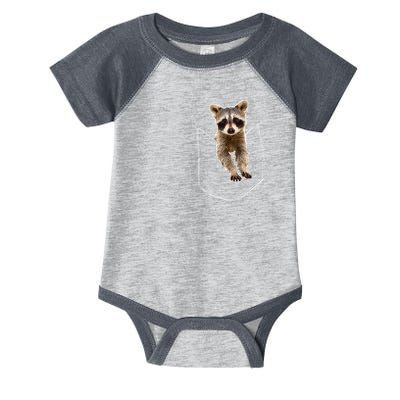 Cute Baby Raccoon In A Pocket Infant Baby Jersey Bodysuit