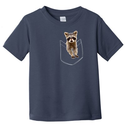 Cute Baby Raccoon In A Pocket Toddler T-Shirt