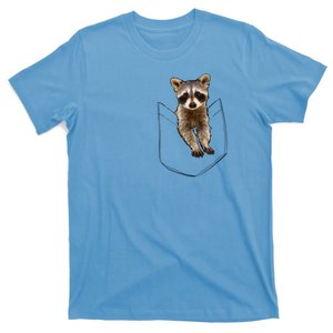 Cute Baby Raccoon In A Pocket T-Shirt