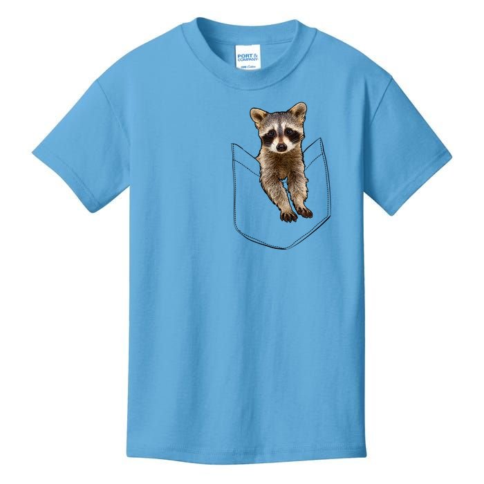 Cute Baby Raccoon In A Pocket Kids T-Shirt