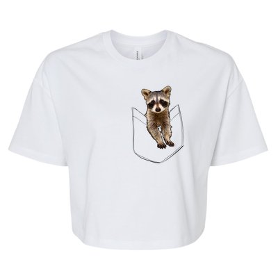 Cute Baby Raccoon In A Pocket Bella+Canvas Jersey Crop Tee