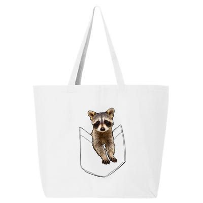 Cute Baby Raccoon In A Pocket 25L Jumbo Tote