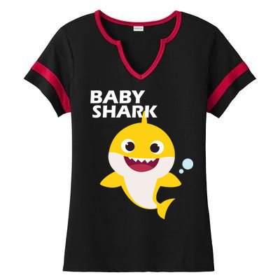 Cute Baby Shark Ladies Halftime Notch Neck Tee