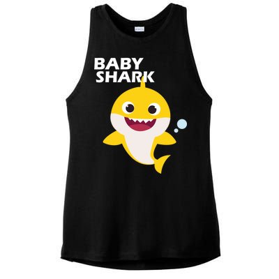 Cute Baby Shark Ladies PosiCharge Tri-Blend Wicking Tank