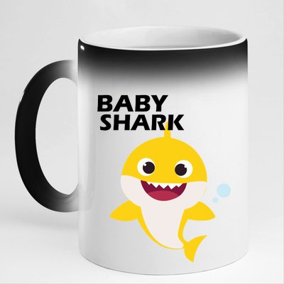 Cute Baby Shark 11oz Black Color Changing Mug