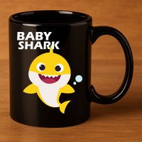 Cute Baby Shark 11oz C Handle Ceramic Mug