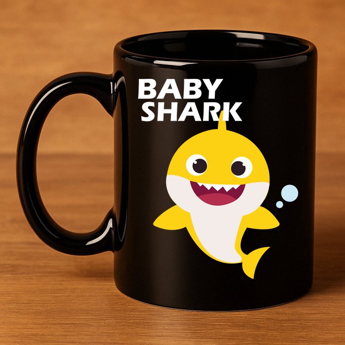 Cute Baby Shark 11oz C Handle Ceramic Mug