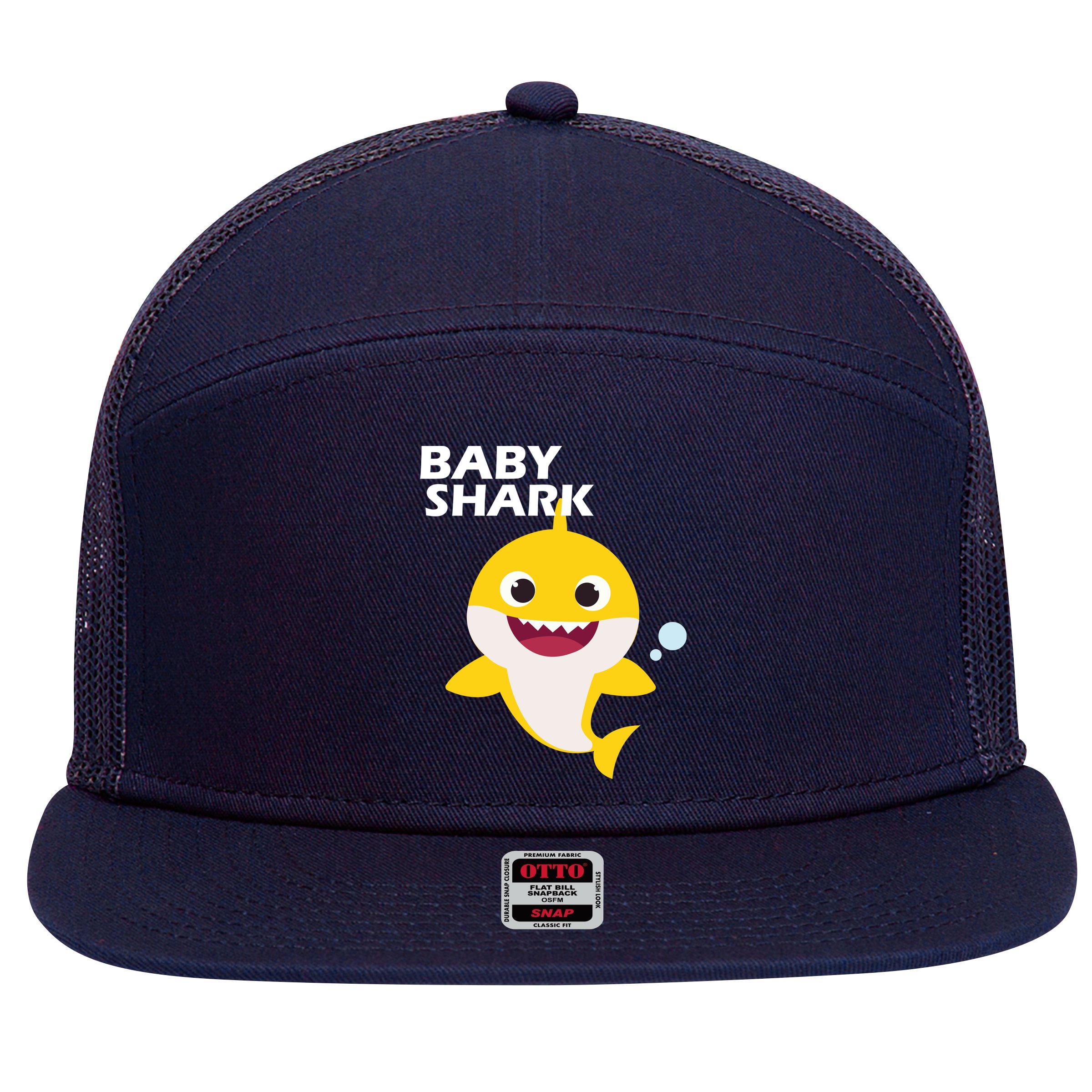 Cute Baby Shark 7 Panel Mesh Trucker Snapback Hat