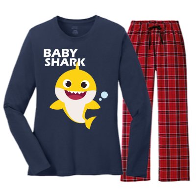 Cute Baby Shark Women's Long Sleeve Flannel Pajama Set 