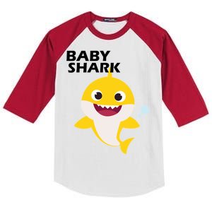 Cute Baby Shark Kids Colorblock Raglan Jersey