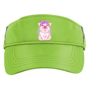 Cute Bandanna Pig Adult Drive Performance Visor