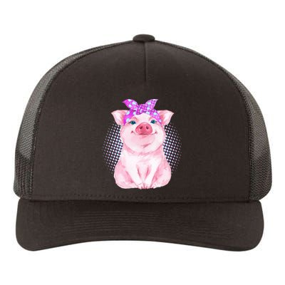 Cute Bandanna Pig Yupoong Adult 5-Panel Trucker Hat