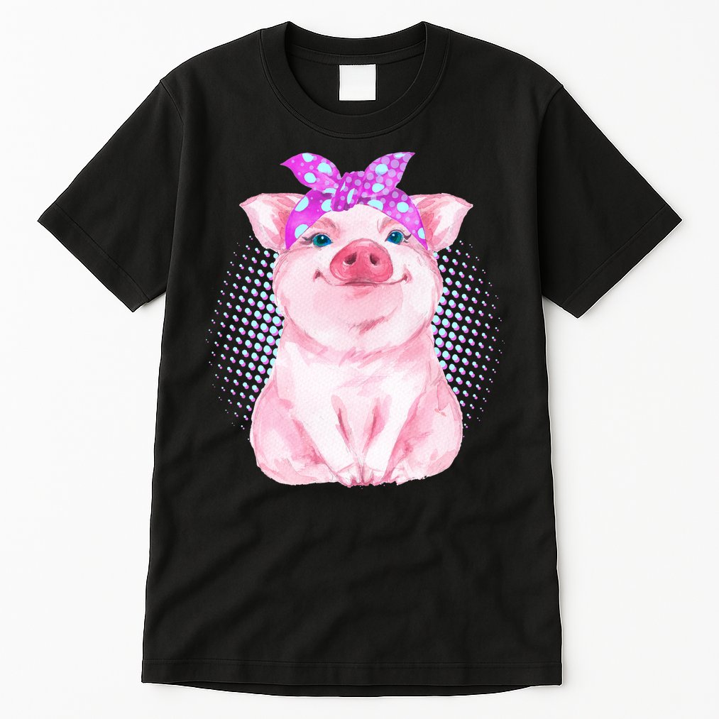 Cute Bandanna Pig Tall T-Shirt