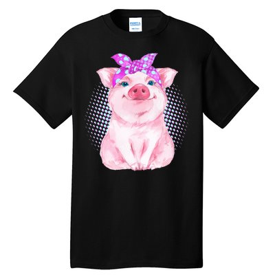 Cute Bandanna Pig Tall T-Shirt