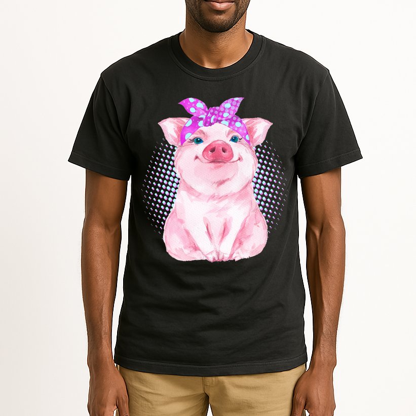 Cute Bandanna Pig Tall T-Shirt