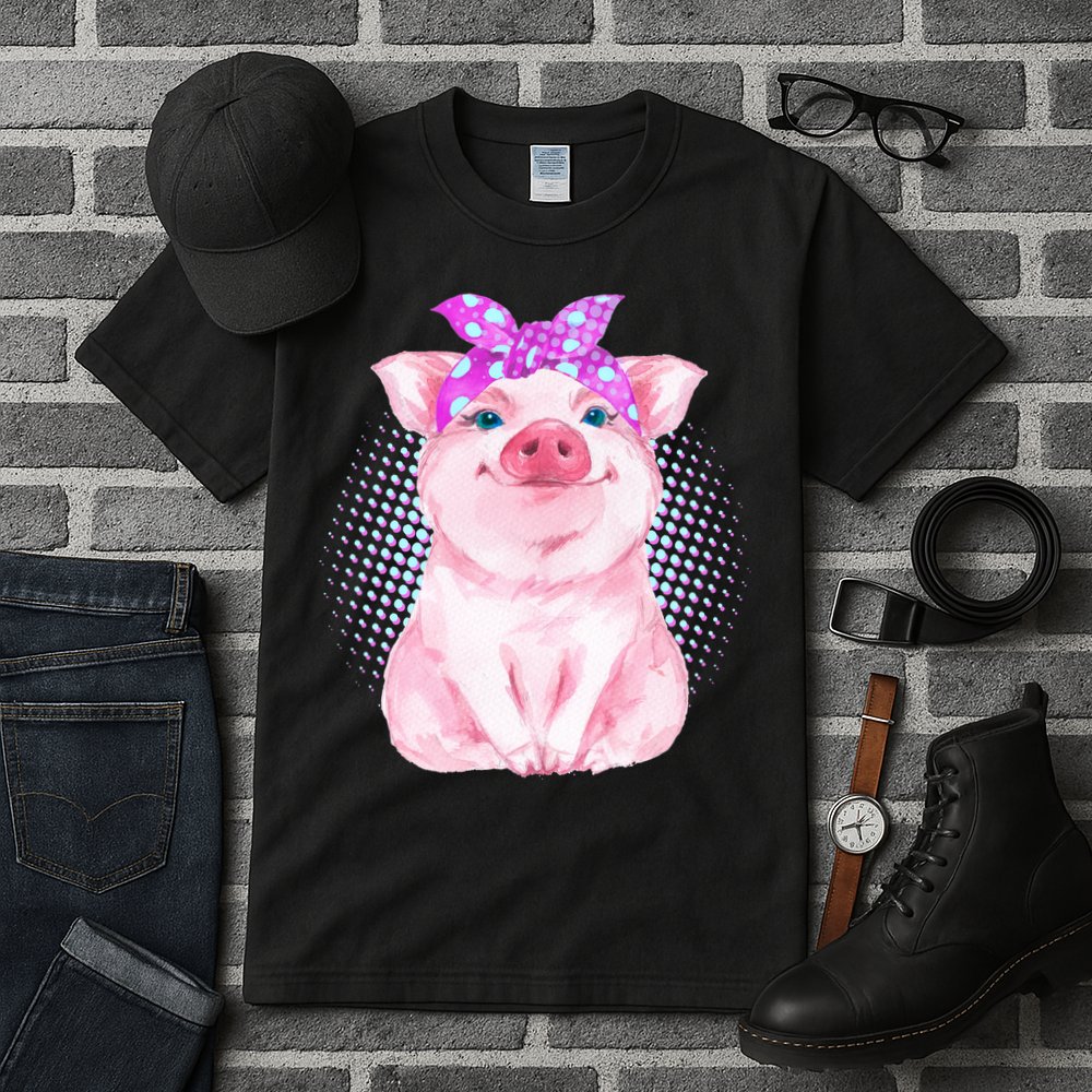 Cute Bandanna Pig Tall T-Shirt