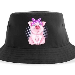 Cute Bandanna Pig Sustainable Bucket Hat