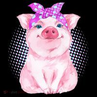 Cute Bandanna Pig Button