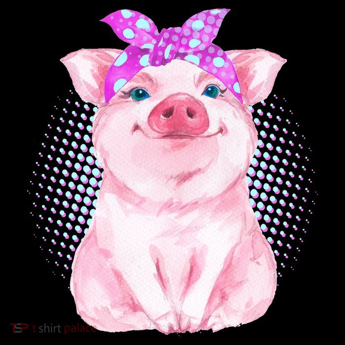 Cute Bandanna Pig Button