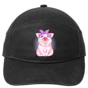 Cute Bandanna Pig 7-Panel Snapback Hat